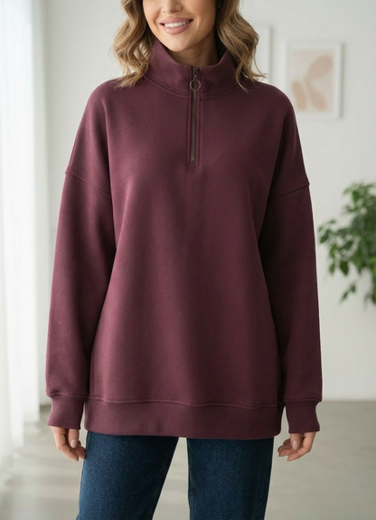 هودي نسائي شتوي بتصميم فريد اوفر سايز H11