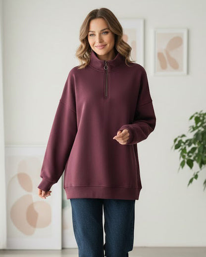 هودي نسائي شتوي بتصميم فريد اوفر سايز H11