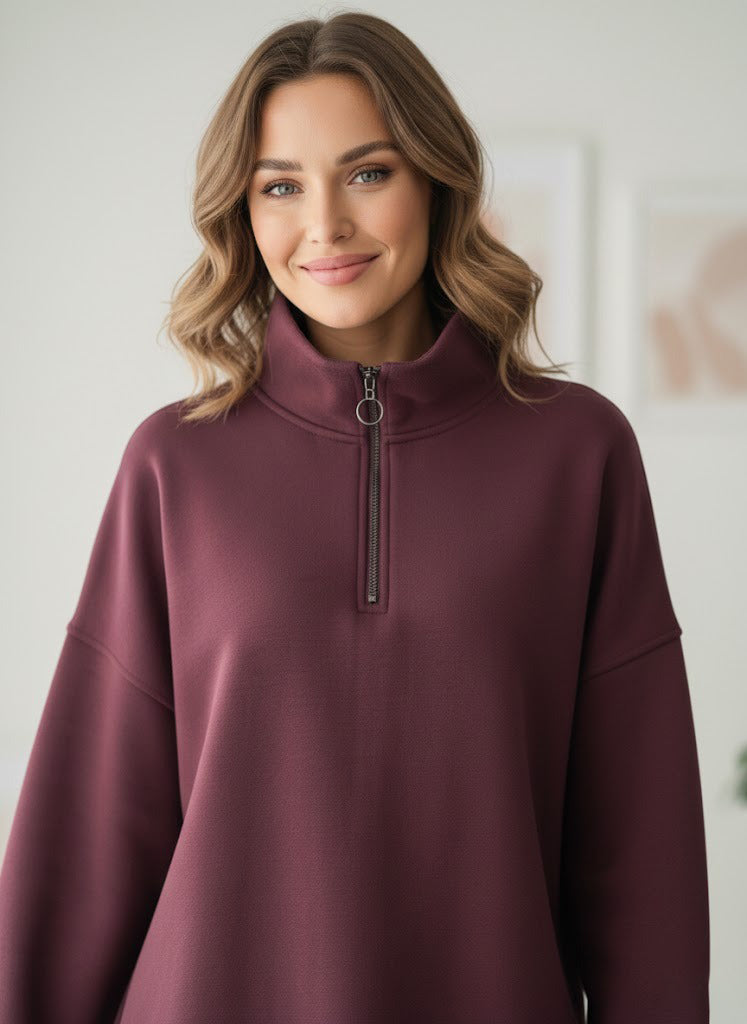 هودي نسائي شتوي بتصميم فريد اوفر سايز H11