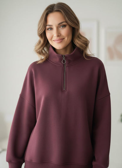 هودي نسائي شتوي بتصميم فريد اوفر سايز H11