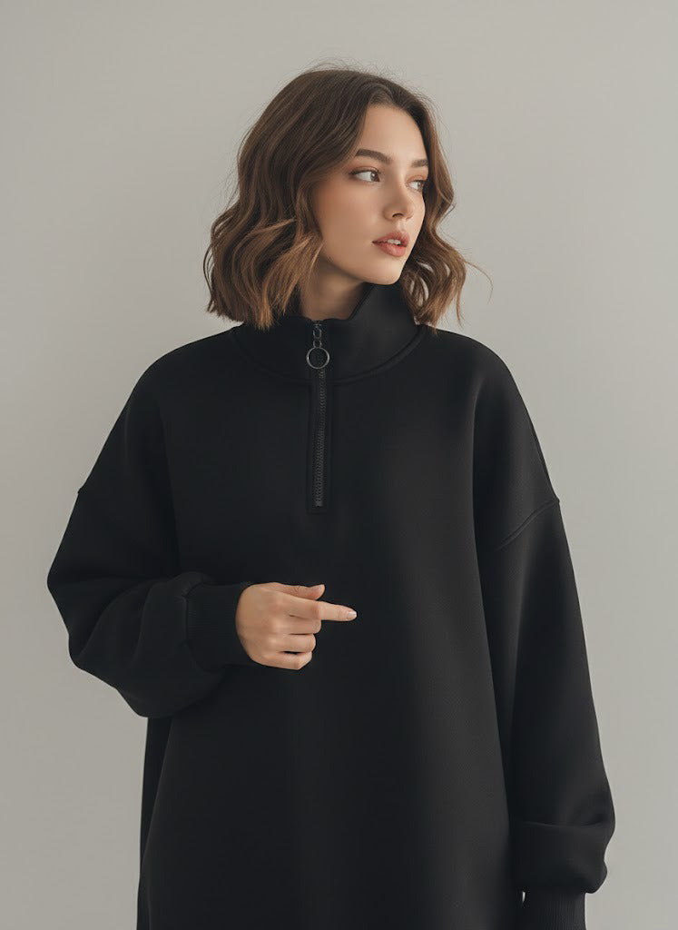 هودي نسائي شتوي بتصميم فريد اوفر سايز H11