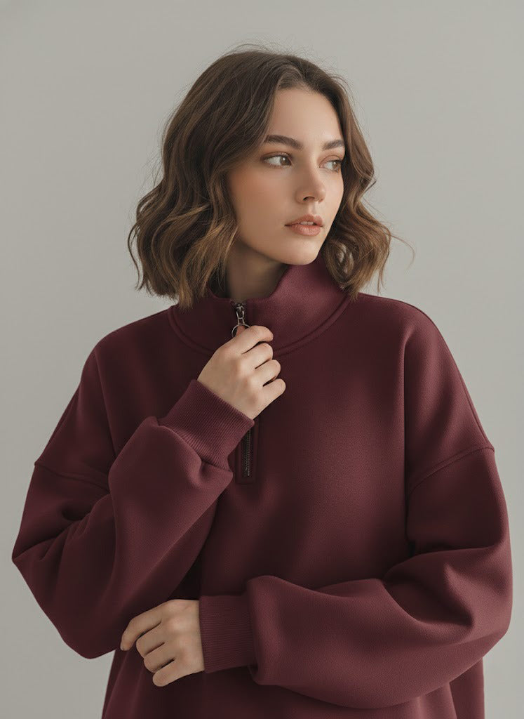 هودي نسائي شتوي بتصميم فريد اوفر سايز H11