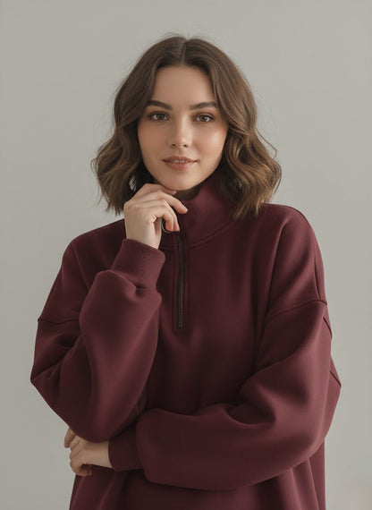 هودي نسائي شتوي بتصميم فريد اوفر سايز H11